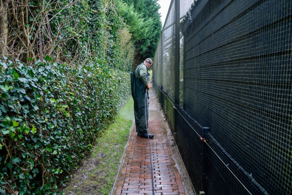 terras tegels reinigen